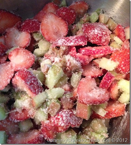 Strawberry Rhubarb Crisp Filling Mixture