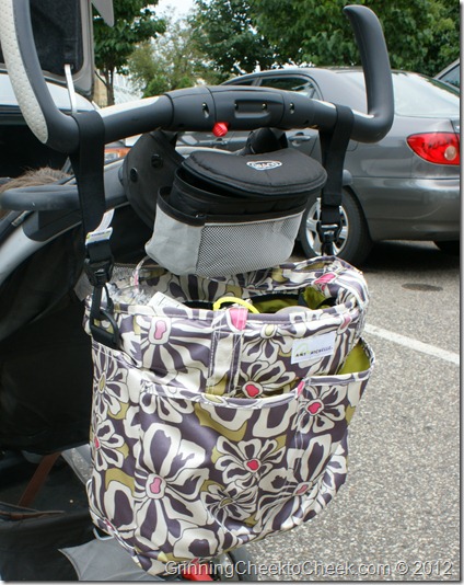 Diaper Bag hanging on a stroller