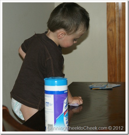 toddler cleaning