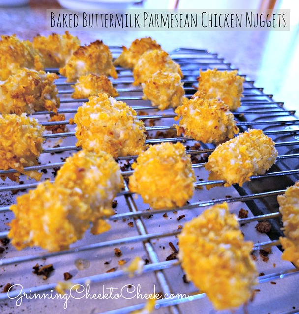 Baked Buttermilk Parmesan Chicken Nuggets Recipe #Dairymom