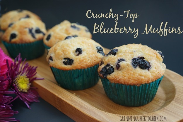 crunchy top blueberry muffins