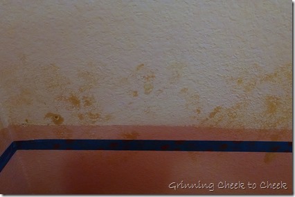 Wallpaper border glue stain