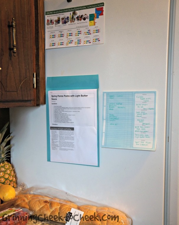 Organized Side Fridge Menu