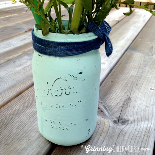 Painted Flower Vase Mason Jar