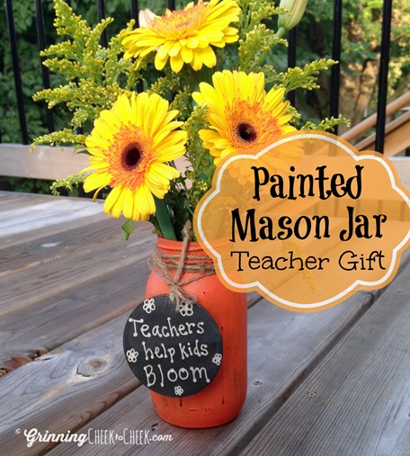 Teacher Gift Mason Jar Painted