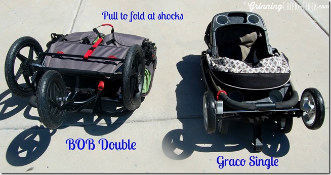 bob double stroller folding