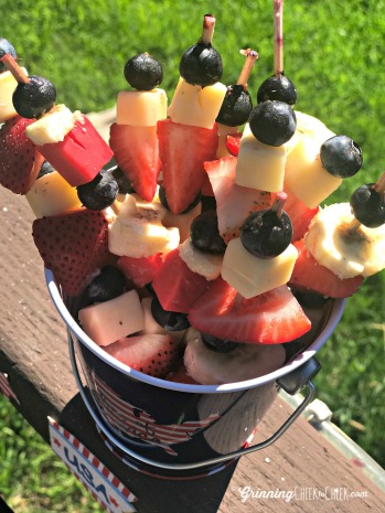 Easy 4th of July Dessert Recipes- Cow Candy Cheese & Fruit Kabobs